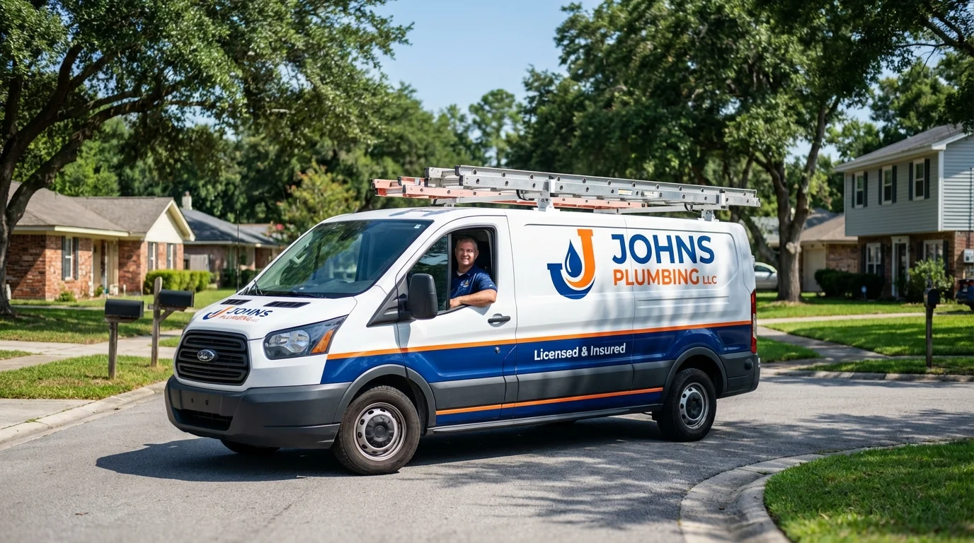 Johns Plumbing LLC service van in Yamhill, OR