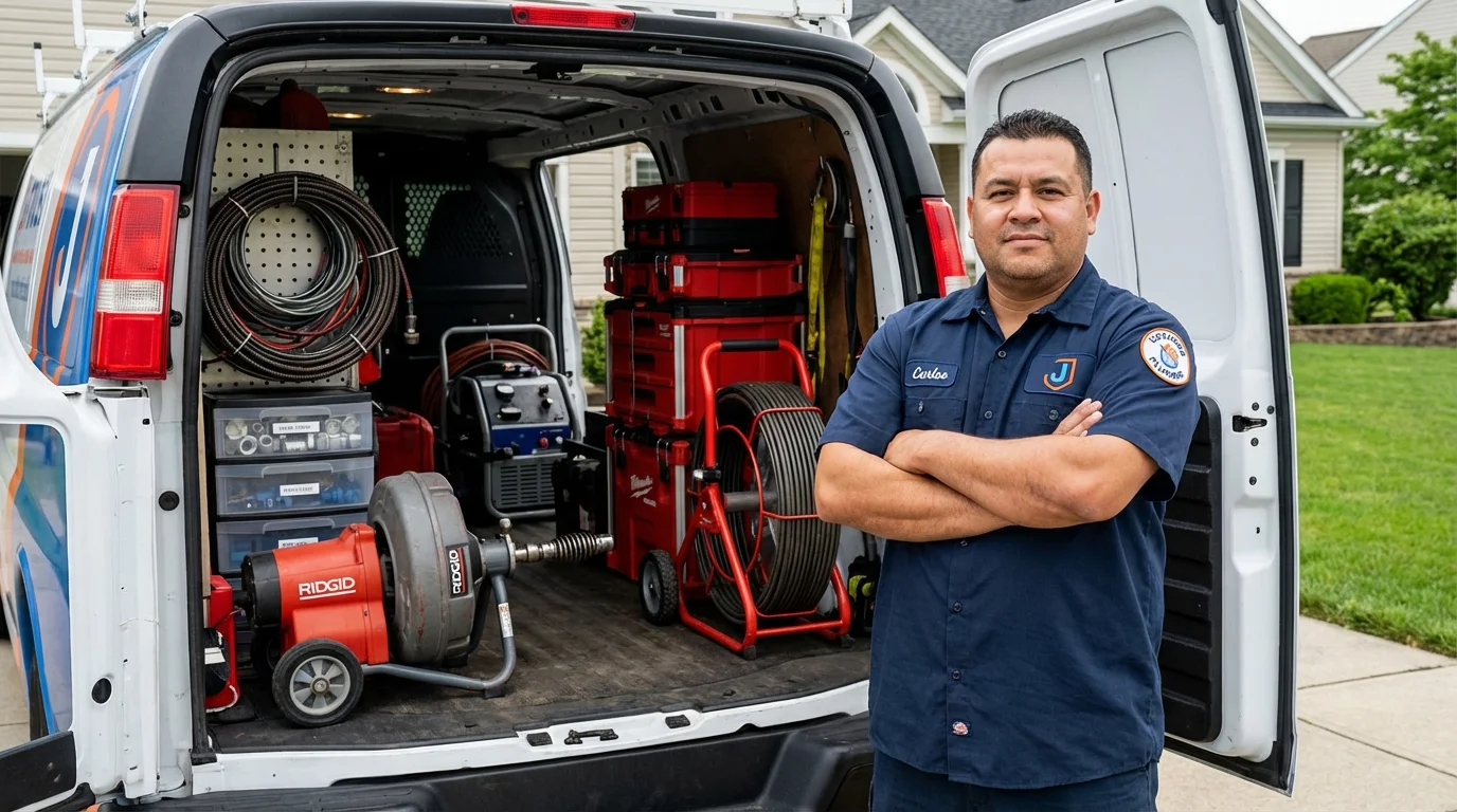 Professional drain cleaning equipment and Johns Plumbing LLC plumber in Yamhill